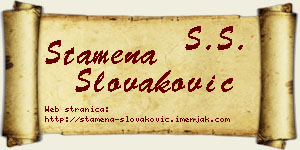 Stamena Slovaković vizit kartica